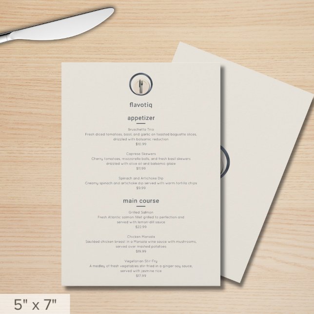 Modern Culinary Logo Restaurant Menu (Creator Uploaded)