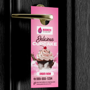 Modern Cupcake Bakery Shop Pastry Dessert Cake Door Hanger