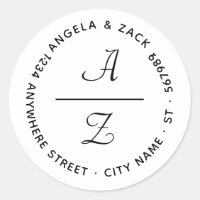 Modern Curly Script Couple Initial Return Address