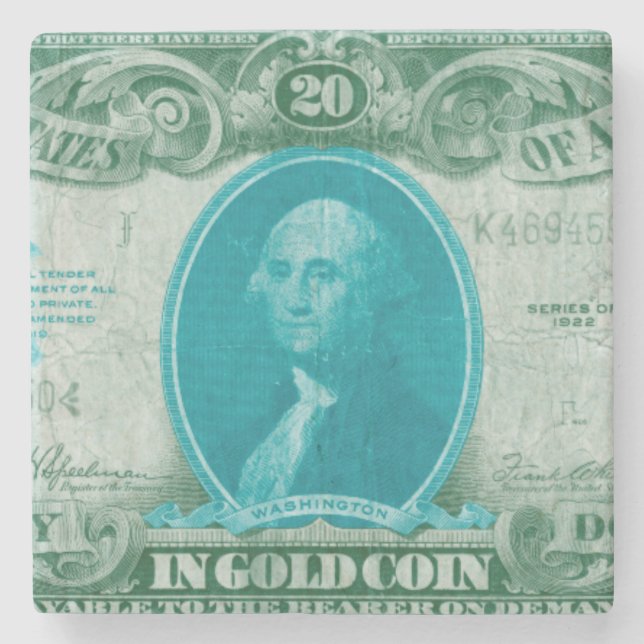 Modern Currency V Stone Coaster (Front)