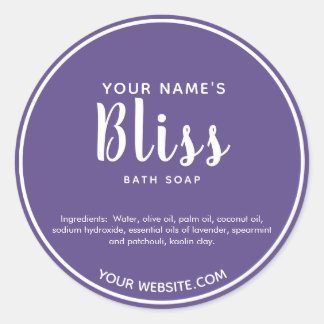 Modern Cursive Handmade Soap Labels Round Custom