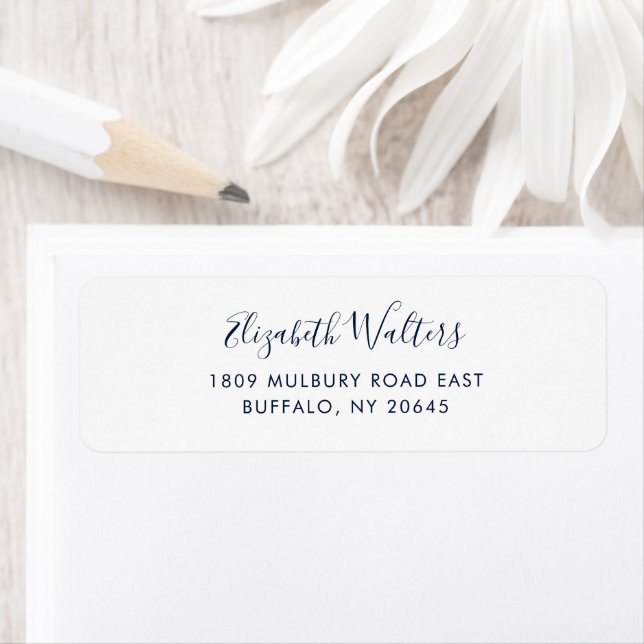 Modern Cursive Script Elegant Return Address Label (Insitu)