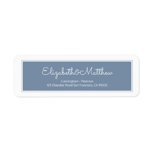Modern Cursive Script on Frame Return Address Label (Front)