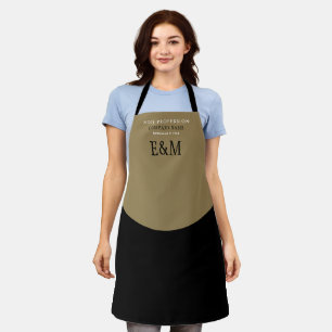 Modern Curved Initials Design Company Apron
