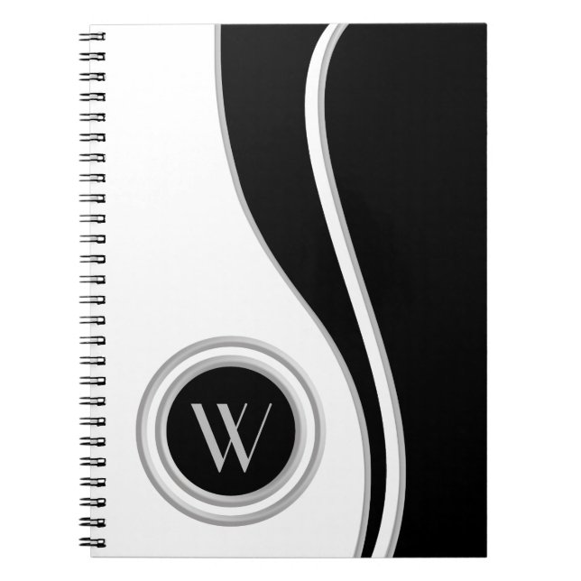 Modern Curves Classic Monogrammed Notebook (Front)
