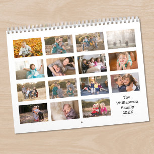 Modern Custom 15 Month White Photo Calendar