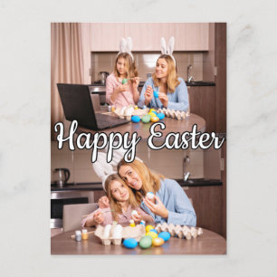 Modern Custom 2-photo Family Easter Postcard
