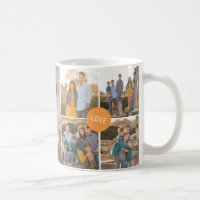 Modern Custom 5 Photo Family Collage Circle Love