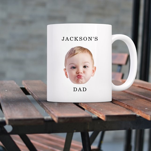 Modern Custom Baby Kid Face Child Grandma-Grandpa  Two-Tone Coffee Mug (Creator Uploaded)