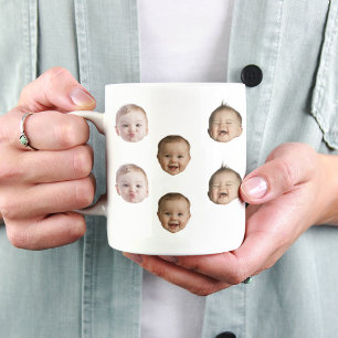 Modern Custom Baby Photo Cute Baby Face 2 Photos Mug