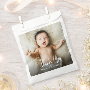 Modern Custom Baby Photo Thank You Favour Bag