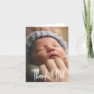 Modern Custom Baby Photo Thank You Script Announcement