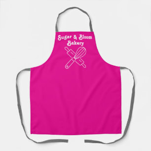 Modern Custom Bakery black Name Chef / Staff Apron