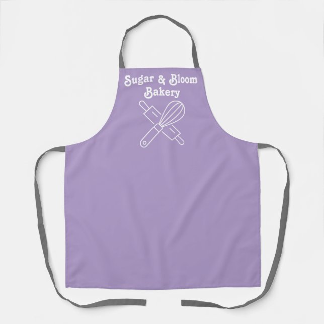 Modern Custom Bakery black Name Chef / Staff Apron (Front)