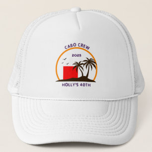 Modern Custom Beach Gift Birthday Crew Trucker Hat