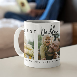 Modern Custom Best Daddy Ever   3 Photo Coffee Mug