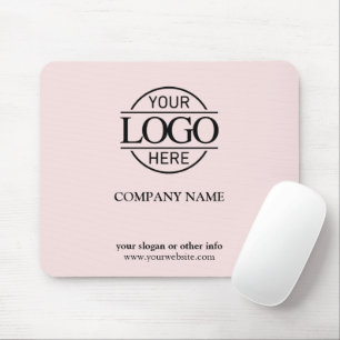Modern Custom Blush Pink Company Business Logo Mouse Pad