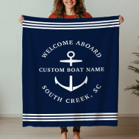 Modern Custom Boat Name Welcome Aboard Nautical