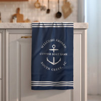 Modern Custom Boat Name Welcome Aboard Nautical