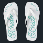 Modern Custom Bridal Wedding Colour Flip Flops<br><div class="desc">These flip flops are perfect for the soon-to-be Mrs! Customise with your wedding date and wedding colours.</div>