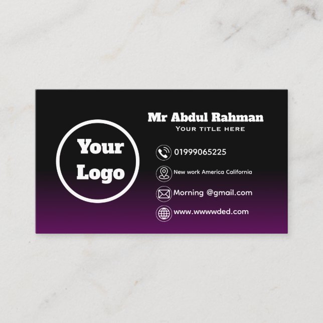 Modern Custom Business Card (Front)