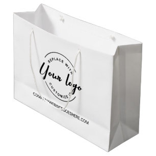 Modern Custom Business Company website Your Logo Large Gift Bag