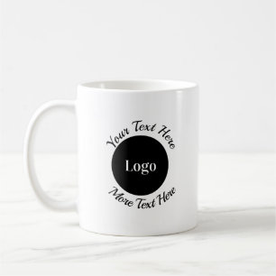 Modern Custom Business Logo and Personalised Text Coffee Mug
