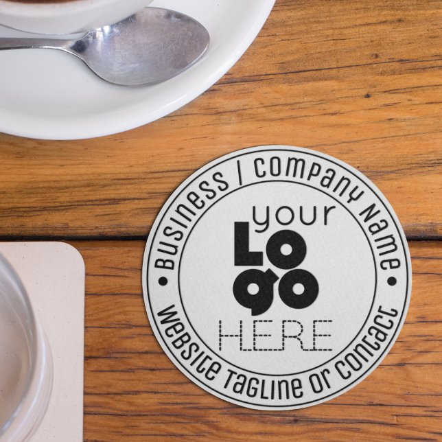Modern Custom Business Logo Classic Round Coasters (Creator Uploaded)
