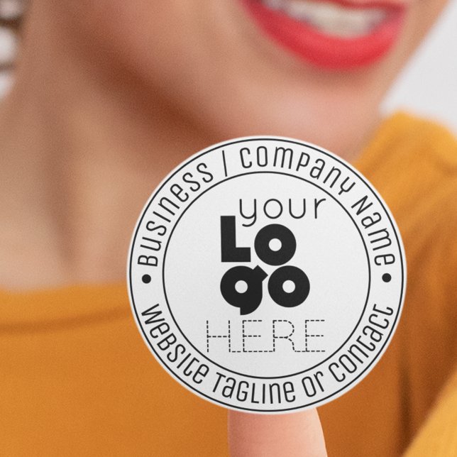 Modern Custom Business Logo Classic Round Sticker (Creator Uploaded)