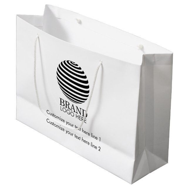 Modern Custom Business Logo Company Promotional  Large Gift Bag (Front Angled)