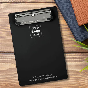 Modern Custom Business Logo Company Website Black Mini Clipboard