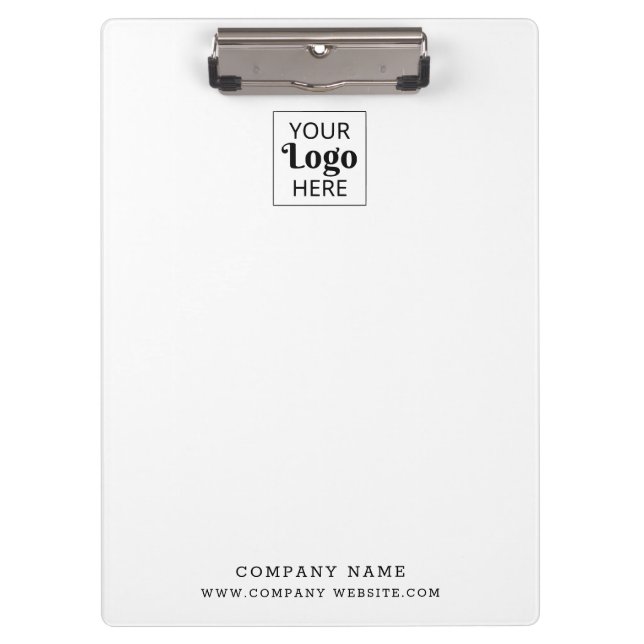 Modern Custom Business Logo Company Website White Clipboard (Front)