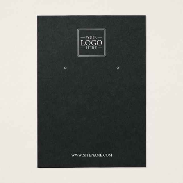 Modern Custom Business Logo Earring Display Cards (Front)