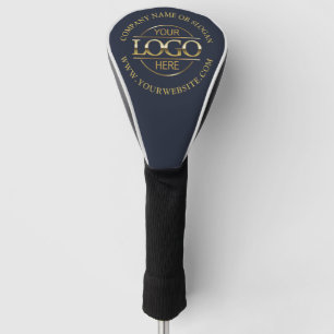 Modern Custom Business Logo Navy Blue Branded  Golf Head Cover
