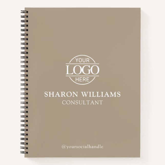 Modern Custom Business Logo Professional Branded Notebook (Front)