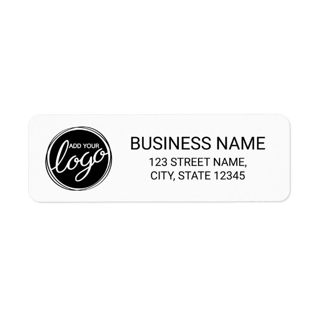 Modern Custom Business Logo Return Address Label (Front)