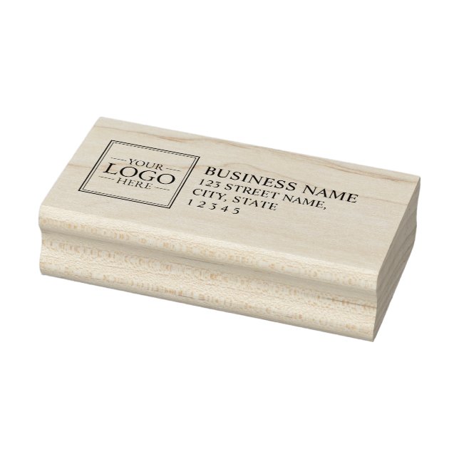 Modern Custom Business Logo Return Address Rubber Stamp (Stamp)