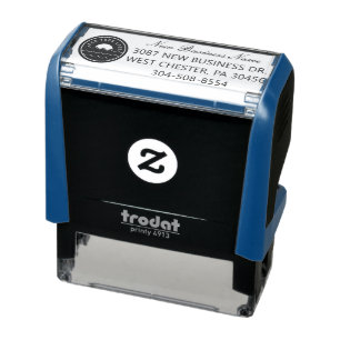 Modern Custom Business Logo Return Address Self-inking Stamp