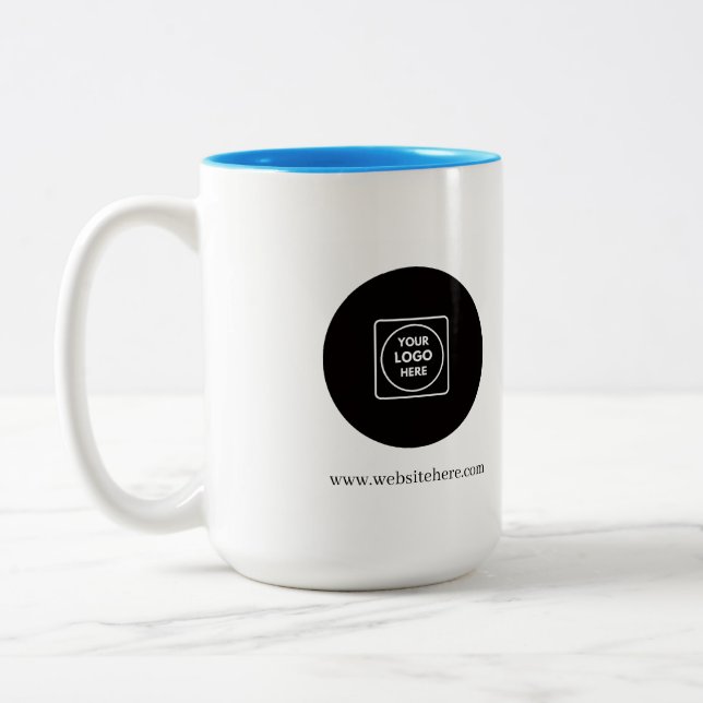 Modern Custom Business Logo Two Tone Mug (Left)