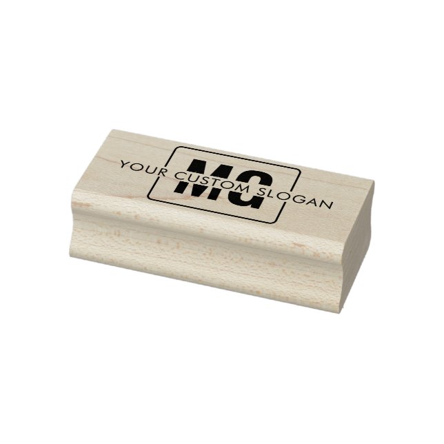 Modern Custom Business Name Initials Monogram Logo Rubber Stamp (Stamp)