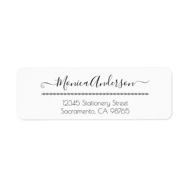 Modern Custom Calligraphy Script Name Return Address Label (Front)