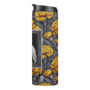 Modern Custom Carnation Floral Barn Wedding Thermal Tumbler