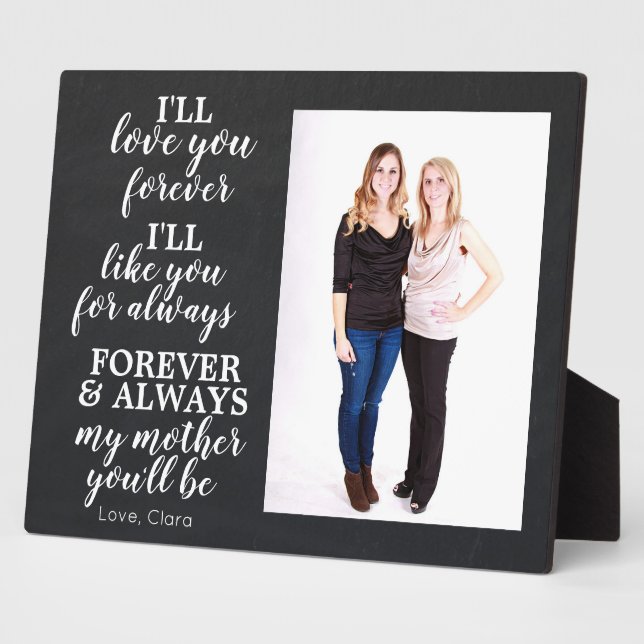 Modern Custom Chalkboard Mother's Day Photo Plaque (Side)