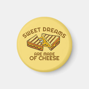 Modern Custom Cheese Bread Yellow Text Magnet
