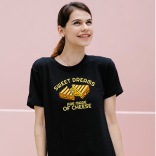 Modern Custom Cheese Bread Yellow Text Tri-Blend Shirt