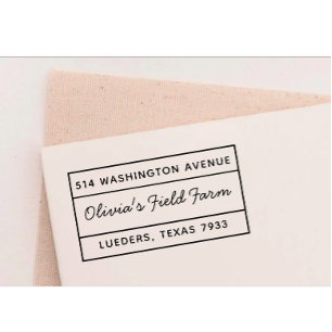 Modern Custom Chicken Family Farm Name Address Self-inking Stamp
