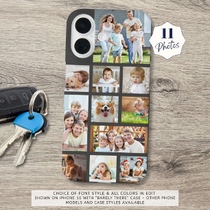 Modern Custom Colour 11 Photo Collage iPhone 16 Case