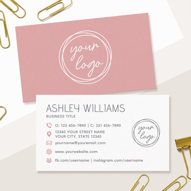 Modern Custom Colour Logo Professional Elegant Pin Business Card (Creator Uploaded)