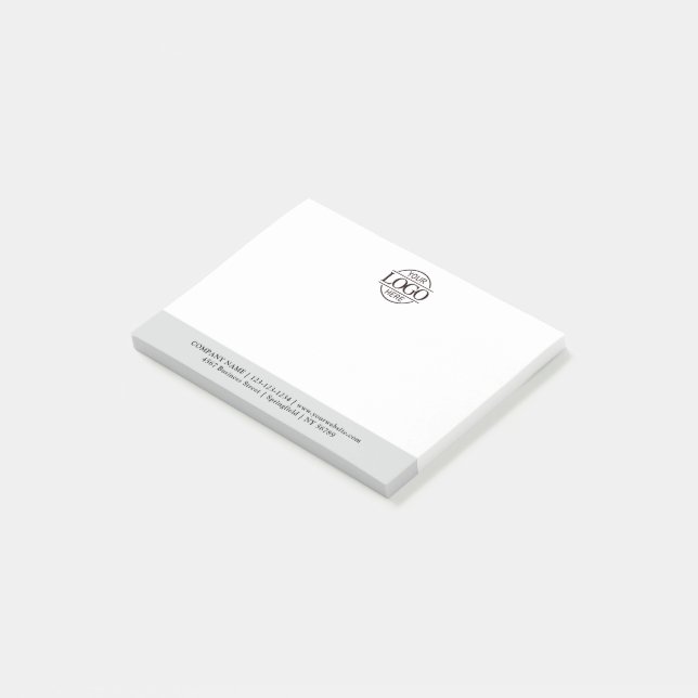 Modern Custom Company Business Logo Promotional Post-it Notes (Angled)