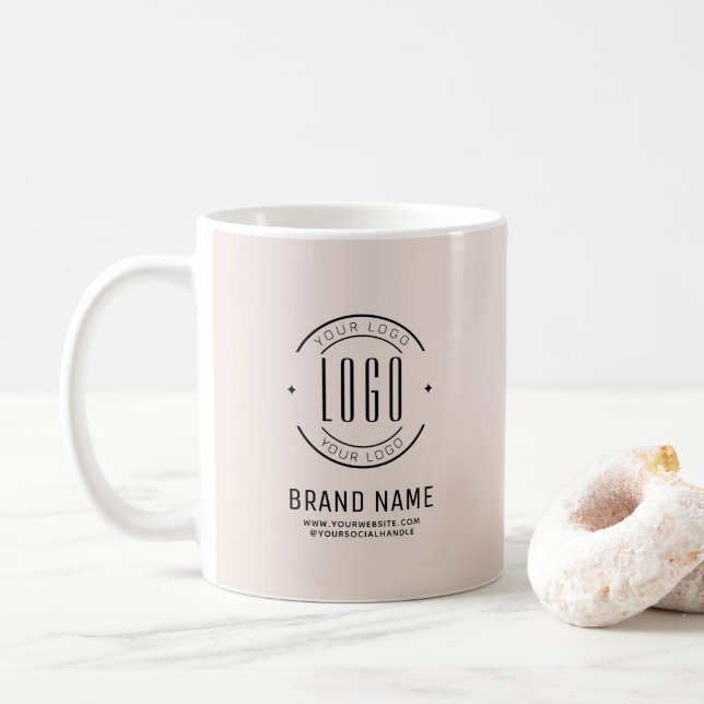 Modern custom company logo business branded  coffee mug (With Donut)
